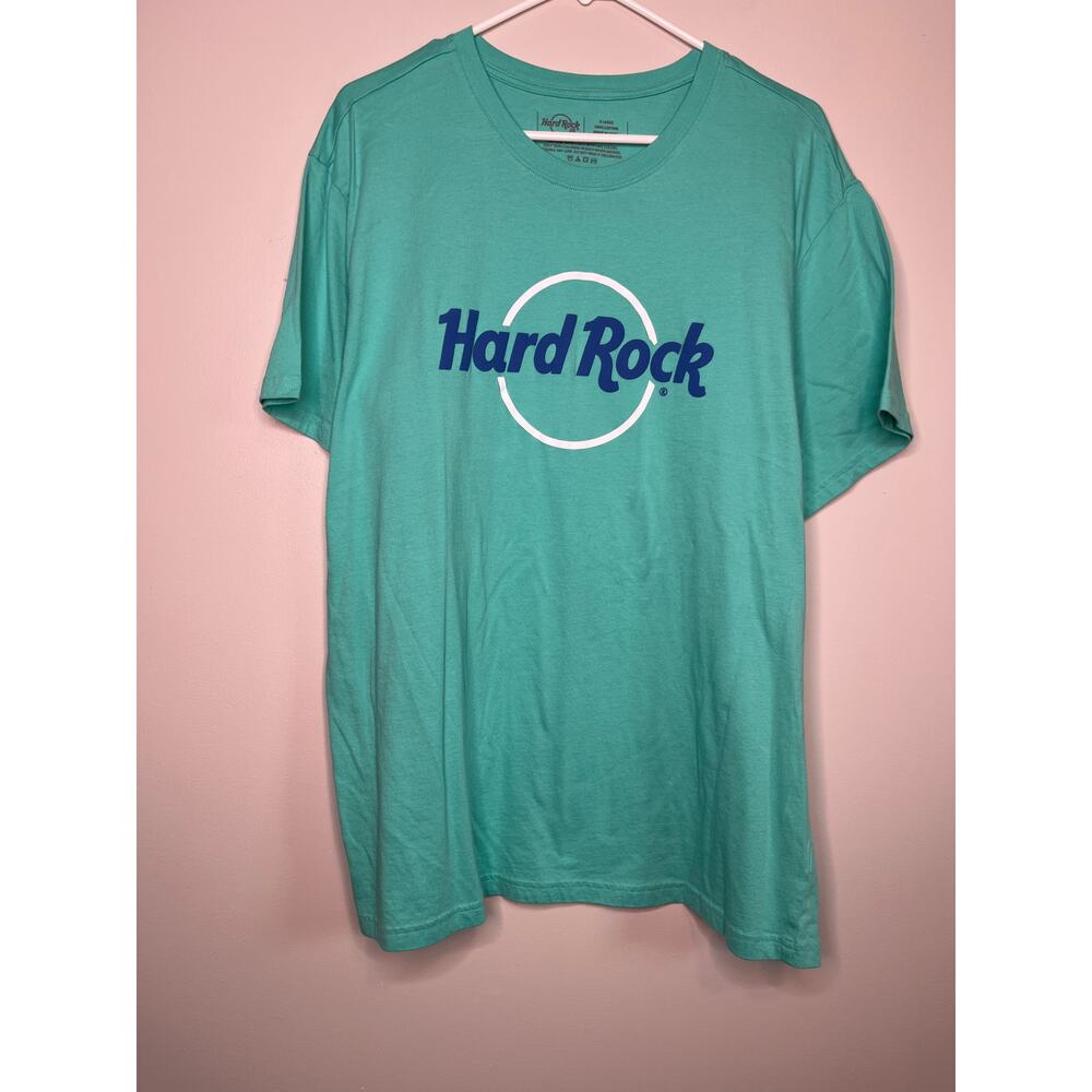 Hard Rock Cafe Teal Blue Restaurant Tourist Destination Foodie Shirt XL